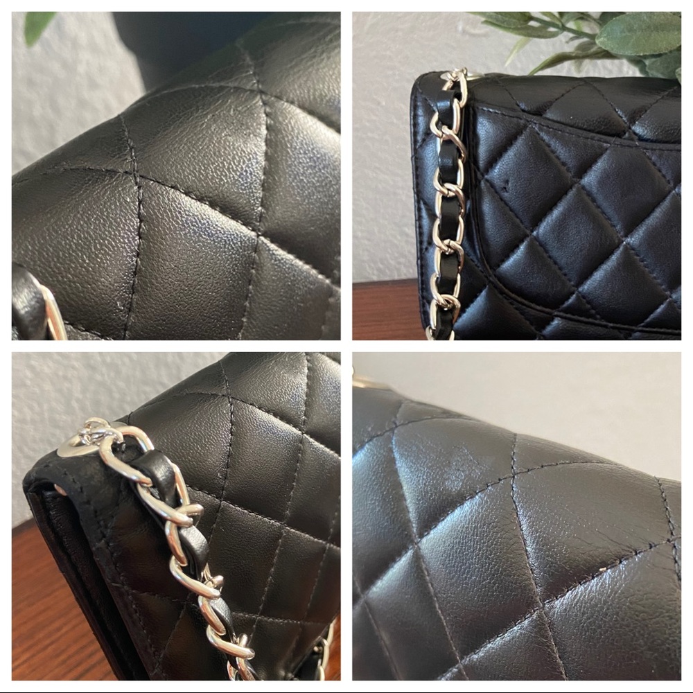 🖤⛓Chanel Matelasse Wallet Chain Quilted Crossbody CC Logo Black - Picture 4 of 10